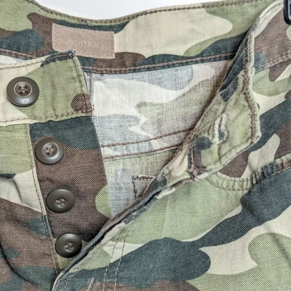 Mother Denim The Vagabond Mini Skirt Double Time Camo Side Stripe Size 25